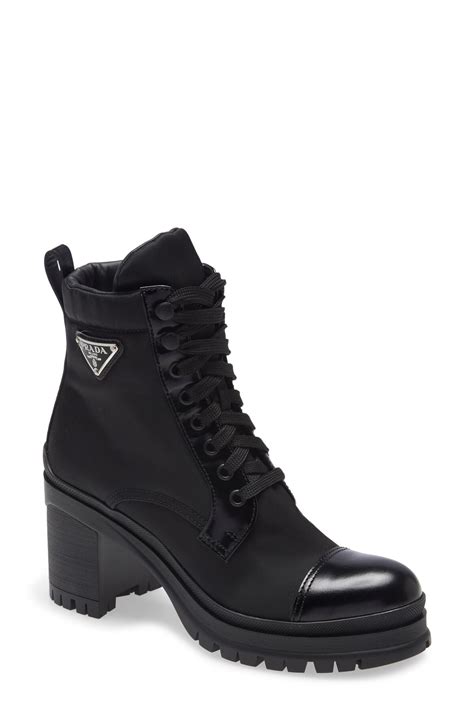 prada boots lace up|prada block heel combat boots.